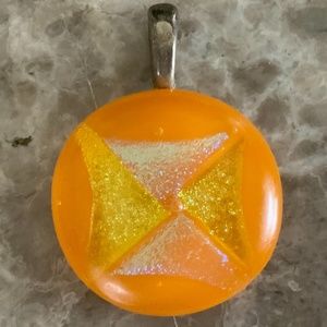Artisan Made Dichroic Glass Retro Pendant